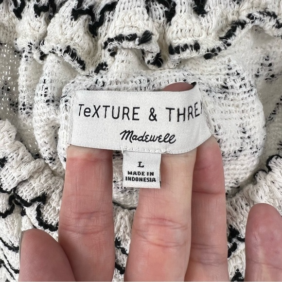 ✅ Madewell Texture&Thread Button-Front Swing Tank Wild Stripe Black/White Size L - Picture 4 of 7